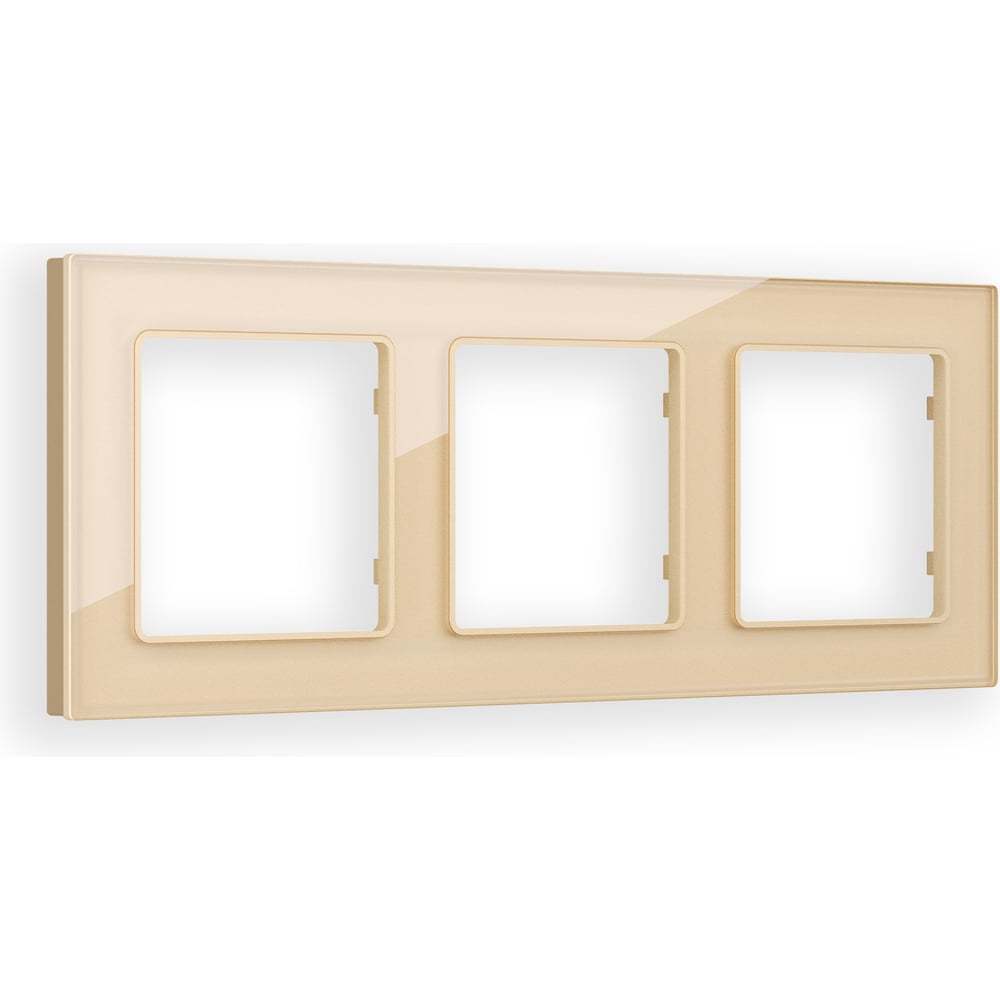 Изображение товара Рамка на 3 поста Ambrella VOLT ALFA Platos AF330603 из органического стекла шампань IP20