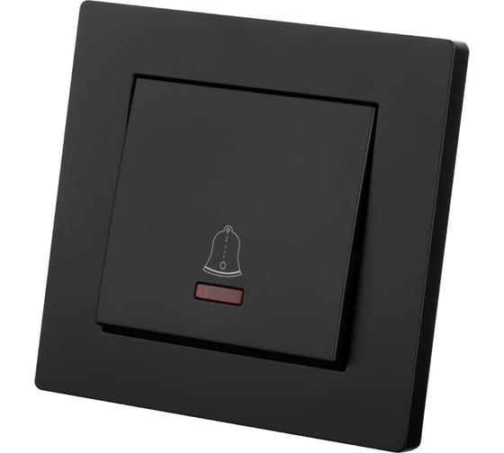 Изображение товара Кнопка звонка с подсветкой TDM ELECTRIC 6А черная Сенеж TDM SQ1816-0312