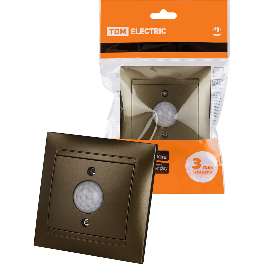 Изображение товара Выключатель с датчиком движения TDM ELECTRIC серия Лама бронза SQ1815-0727