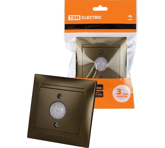 Изображение товара Выключатель TDM ELECTRIC с датчиком движения 1А бронза Лама TDM SQ1815-0727