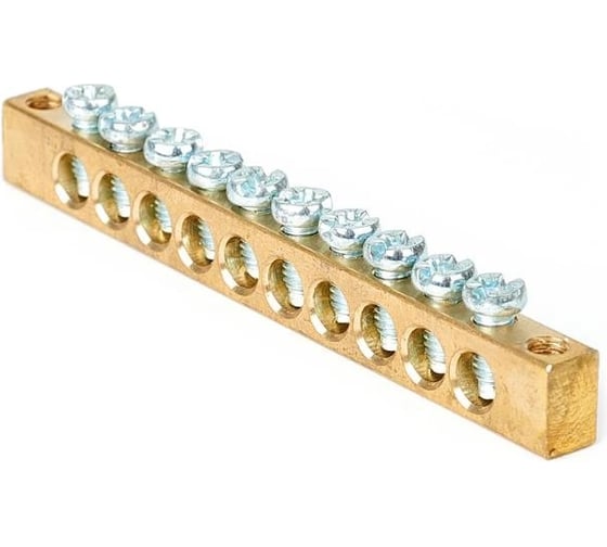 Изображение товара Шина PEN HLT земля-ноль 8x12мм 10/2 (10 групп/крепеж по краям) (10шт./уп.) 081-09-37