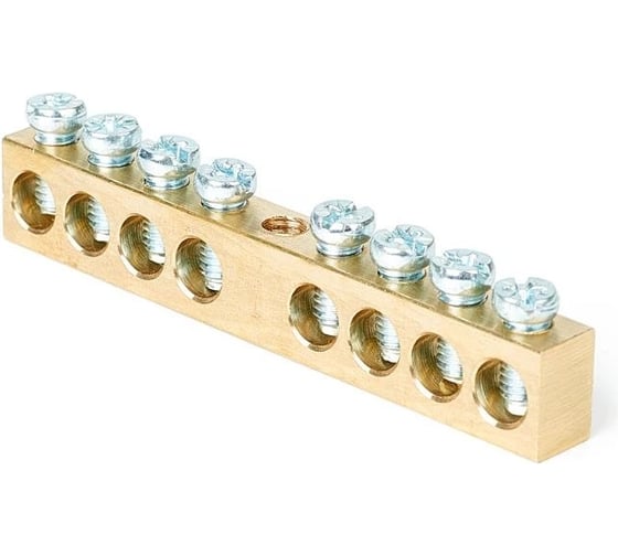 Изображение товара Шина PEN HLT земля-ноль 8x12мм 8/1 (8 групп/крепеж по центру) (20шт./уп.) 081-09-14