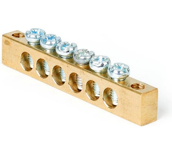 Изображение товара Шина PEN HLT земля-ноль 8x12мм 6/2 (6 групп/крепеж по краям) (20шт./уп.) 081-09-35