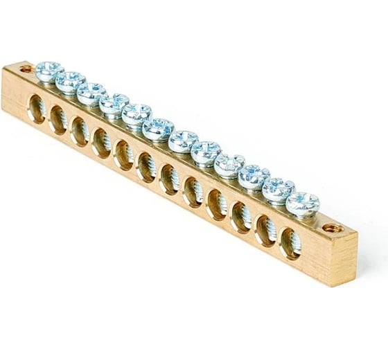 Изображение товара Шина PEN HLT земля-ноль 8x12мм 12/2 (12 групп/крепеж по краям) (20шт./уп.) 081-09-38