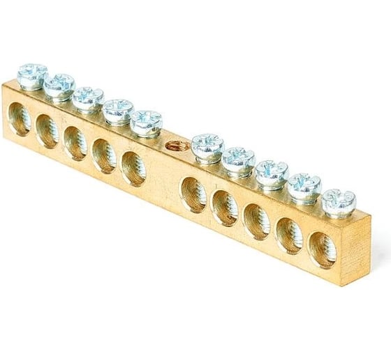 Изображение товара Шина PEN HLT земля-ноль 8x12мм 10/1 (10 групп/крепеж по центру) (10шт./уп.) 081-09-15