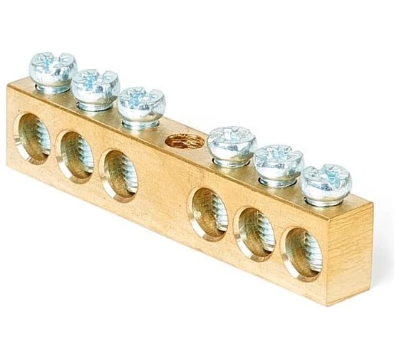 Изображение товара Шина PEN HLT земля-ноль 8x12мм 6/1 (6 групп/крепеж по центру) (20шт./уп.) 081-09-13