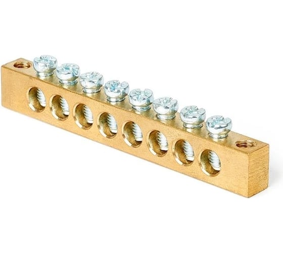 Изображение товара Шина PEN HLT земля-ноль 8x12мм 8/2 (8 групп/крепеж по краям) (20шт./уп.) 081-09-36