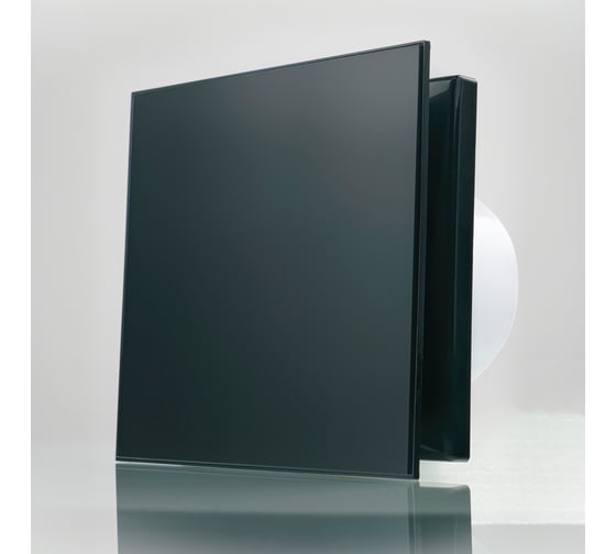 Изображение товара Вентилятор вытяжной VENTSFERA со стеклянной лицевой панелью, с датчиком влажности, таймером и обратным клапаном 100 LD Black glass panel, D 100 малошумный 9A-10J black glass WHS