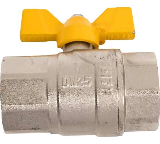 Изображение товара Шаровой кран Millennium латунный,никилерованный для газа 1" внутренняя/внутренняя резьба ручка-бабочка KGBFF1010