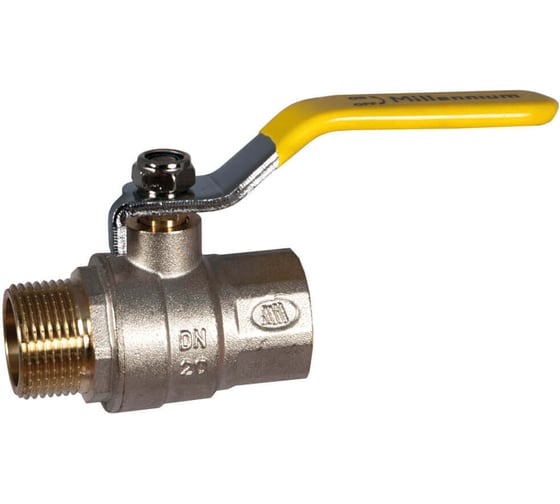 Изображение товара Кран шаровой 1" латунный никелированный для газа Millennium KGRFF1010