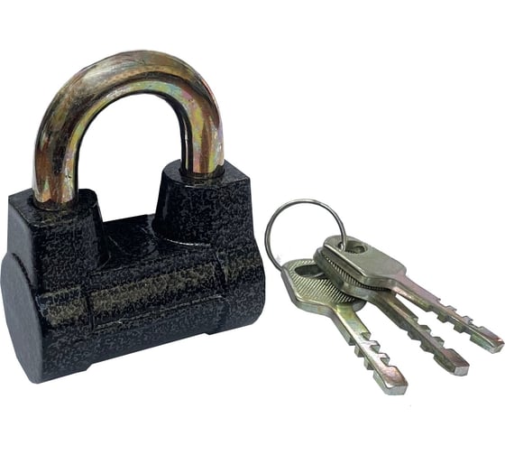 Изображение товара Навесной замок Bohrer ЧЗ-2 дужка сталь, 10 мм, 3 ключа, корпус чугун, 54 мм 71030541