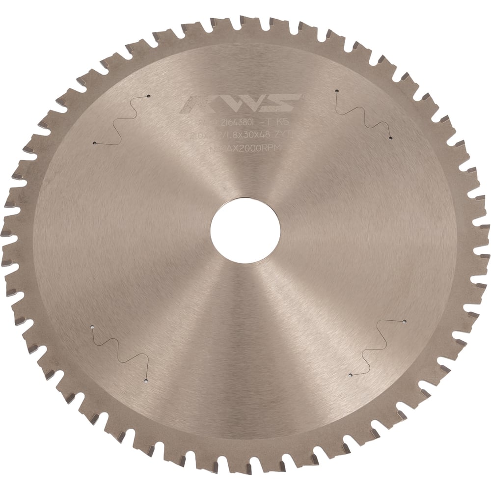 Изображение товара Диск пильный KWS для обработки стали 210 мм 48 зубьев безыскровый