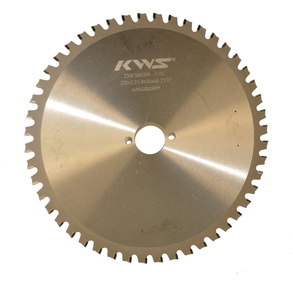 Изображение товара Диск пильный KWS для обработки стали, 235 мм, 48 зубьев, для чистого реза