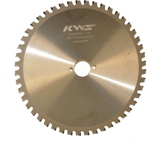 Изображение товара Диск пильный KWS для обработки стали 235х30х2.2/1.8х48T ZYTP К5 Chip Limiter 10025-99976614