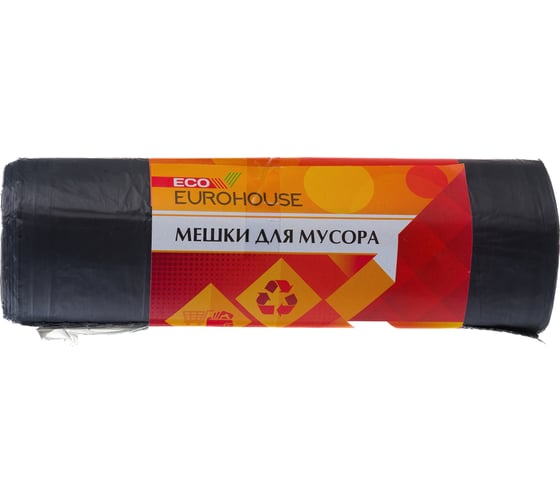 Изображение товара Мешки для мусора (10 шт; 120 л; 10,5 мкм; 68х109,5 см; ПНД) EUROHOUSE 3624