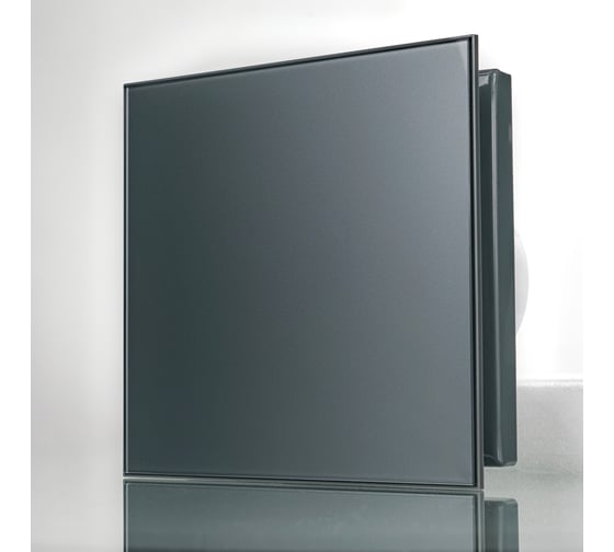 Изображение товара Вентилятор вытяжной VENTSFERA со стеклянной лицевой панелью, с датчиком влажности, таймером и обратным клапаном 100 LD Gray glass panel, D 100 малошумный 9A-10J gray glass WHS