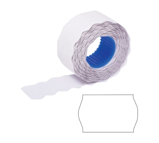Изображение товара Этикет-лента Офисмаг 26x12 мм волна, белая, комплект 10 рулонов по 1000 этикеток 117549