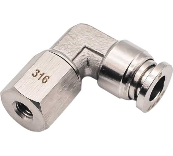 Изображение товара Фитинг NBPT L-образный с внут. резьбой SLF 06-М5 (нерж. 316) арт. 85393