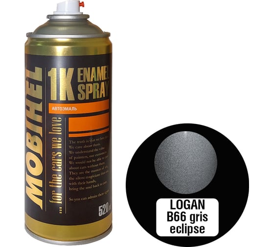 Изображение товара Краска MOBIHEL Logan B66 Gris Eclipse металлик, аэрозоль, 520 мл 47085902А