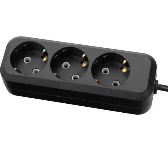 Изображение товара Удлинитель сетевой TDM ELECTRIC 3 розетки, 3 метра, с заземлением, 10 А, 2300 Вт, черный, SQ1303-1051