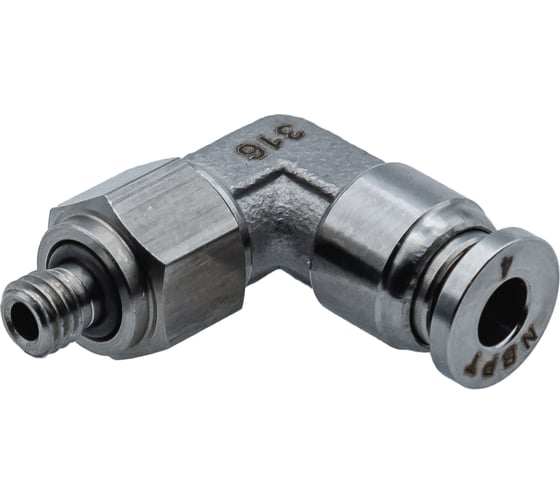 Изображение товара Фитинг NBPT L-образный с нар. резьбой SSL 04-M5 (нерж. 316) арт. 85515