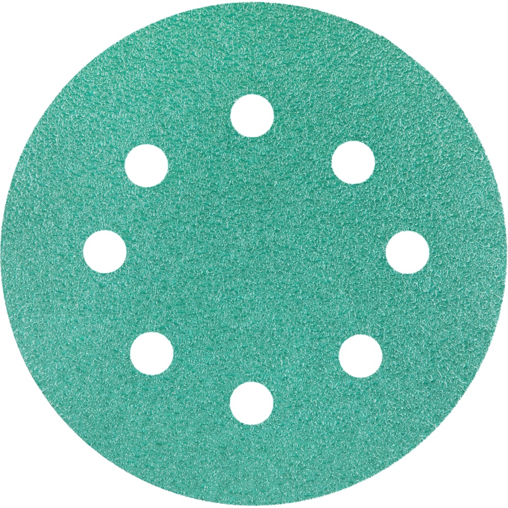 Изображение товара Круг шлифовальный на пленке Deerfos GREEN 125мм R220, 8 отверстий, 5 шт