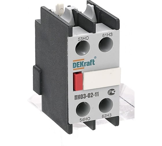 Изображение товара Контактная приставка лицевой установки DEKraft ПК-03-02, 10 А, 1НО+1НЗ, IP20 24100DEK