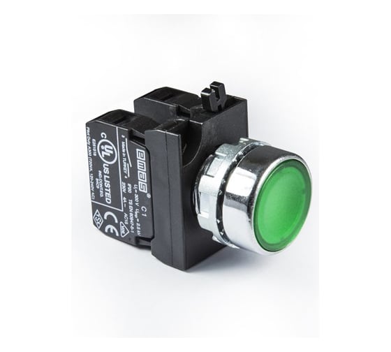 Изображение товара Нажимная кнопка Emas круглая зеленая 2НО CM101DY