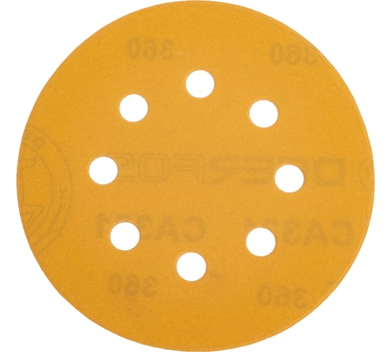 Изображение товара Круг шлифовальный на бумаге Deerfos CA331 125мм, 8 отв. Р360, 5 шт 4673770902841