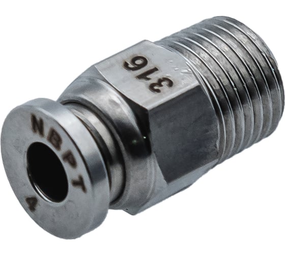 Изображение товара Фитинг NBPT прямой с нар. резьбой SSC 04-1/8 (01) (нерж. 316) арт. 86154