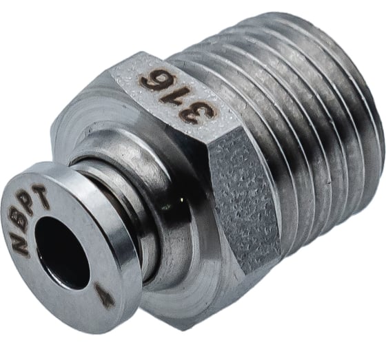 Изображение товара Фитинг NBPT прямой с нар. резьбой SSC 04-1/4 (02) (нерж. 316) арт. 86161