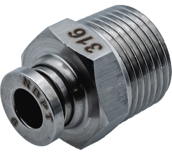 Изображение товара Фитинг NBPT прямой с нар. резьбой SSC 06-1/4 (02) (нерж. 316) арт. 86192