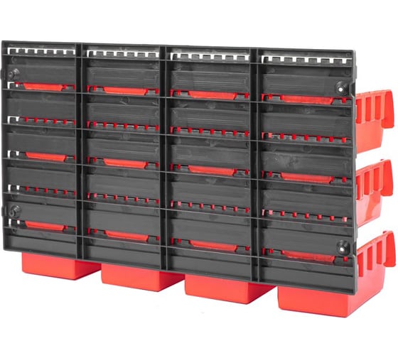 Изображение товара Настенный стеллаж-органайзер для хранения метизов ARNEZI 475x272x15, 24 лотка 160x102x75 R7201301