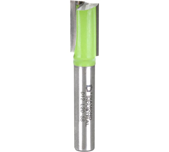 Изображение товара Фреза пазовая прямая с торцевым ножом 12x20 мм S=8 мм Z=2+1 Diamond Industrial DIDFRP81220