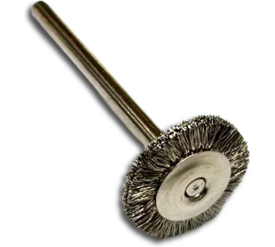 Изображение товара Щетка дисковая миниатюрная Д16мм, нержавейка 0,10мм, хвостовик 3мм Lessmann 410321
