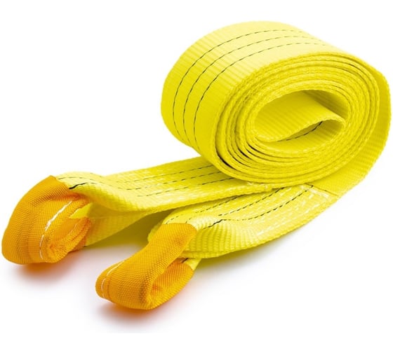 Изображение товара Буксировочный трос TopAuto РОСТРОС ПРЕМИУМ 21 т 2 петли, 5 метров, пакет полиэфир шириной 90 мм 18021