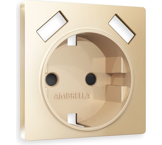 Изображение товара Лицевая панель Ambrella VOLT для электрической розетки с заземлением со шторками, 2USB A+A ALFA AP6090