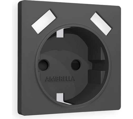 Изображение товара Лицевая панель Ambrella VOLT для электрической розетки с заземлением со шторками, 2USB A+A ALFA AP9090