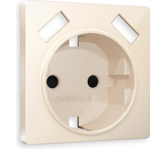 Изображение товара Лицевая панель Ambrella VOLT для электрической розетки с заземлением со шторками, 2USB A+A ALFA AP3090