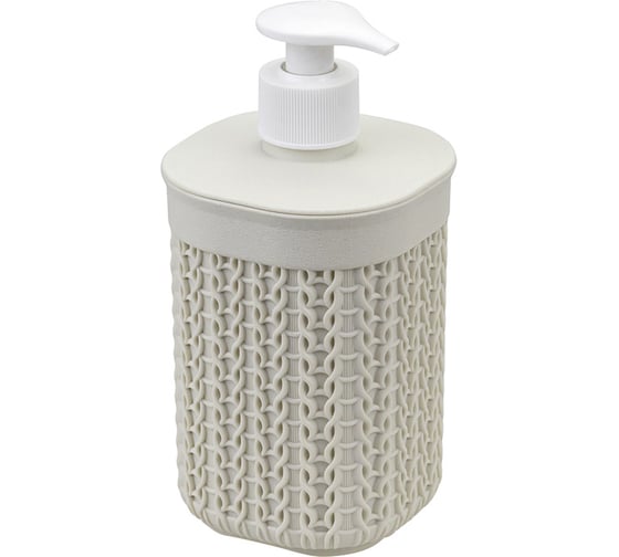 Изображение товара Диспенсер для мыла IDEA ВЯЗАНИЕ белый ротанг М 2239