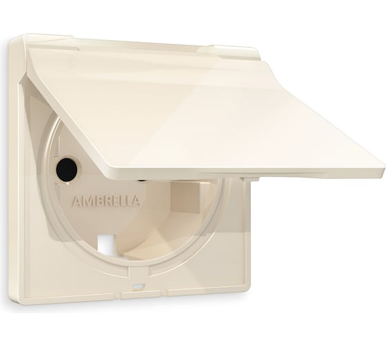 Изображение товара Лицевая панель Ambrella VOLT для электрической розетки с заземлением со шторками и крышкой, IP44, ALFA AP3080