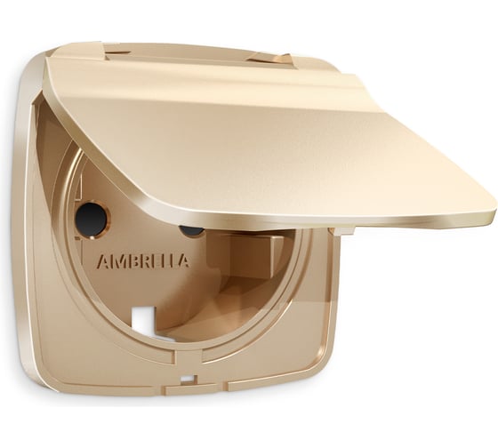 Изображение товара Лицевая панель Ambrella VOLT для электрической розетки с заземлением со шторками и крышкой, IP44, OMEGA OP6080
