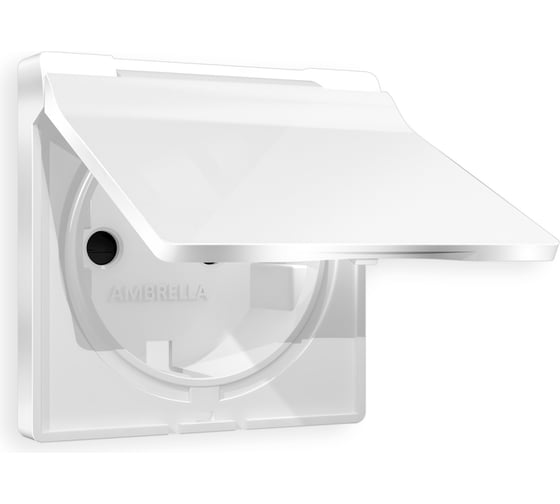 Изображение товара Лицевая панель Ambrella VOLT для электрической розетки с заземлением со шторками и крышкой, IP44, ALFA AP1080