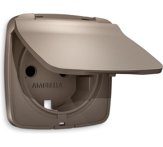 Изображение товара Лицевая панель Ambrella VOLT для электрической розетки с заземлением со шторками и крышкой, IP44, OMEGA OP6380