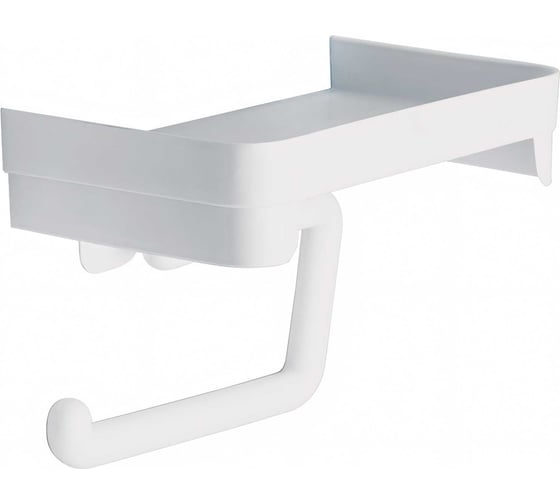 Изображение товара Держатель для туалетной бумаги IDEA с полочкой белый М 2224