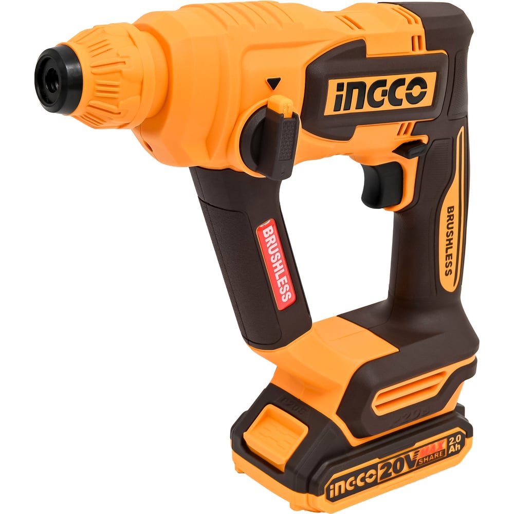 Изображение товара Аккумуляторный перфоратор INGCO SUPER 20В BL 1.8 Дж, 1 аккумулятор 2Ач, кейс