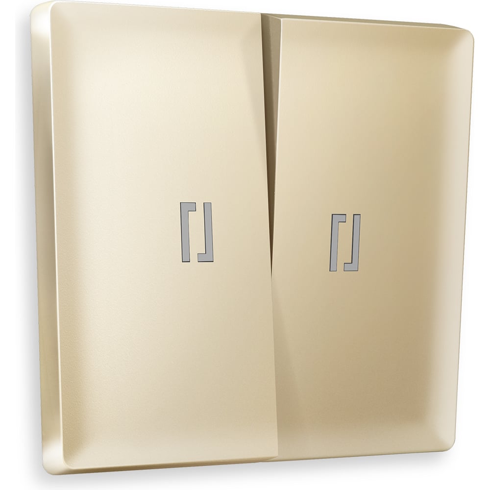 Изображение товара Лицевая панель для 2-клавишных выключателей Ambrella VOLT ALFA AP6040 шампань IP20