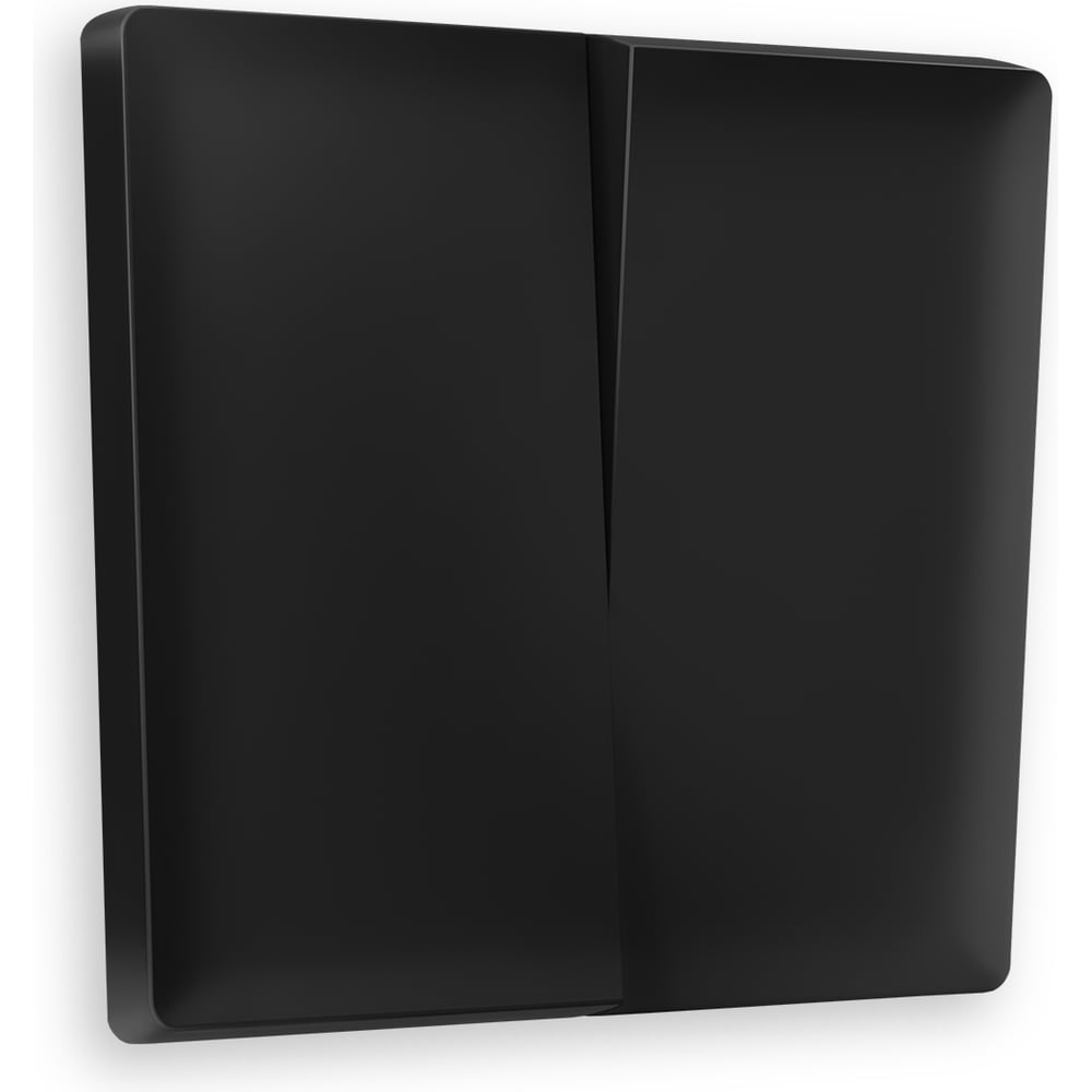 Изображение товара Лицевая панель для 2-клавишных выключателей Ambrella VOLT ALFA AP8030 черный матовый