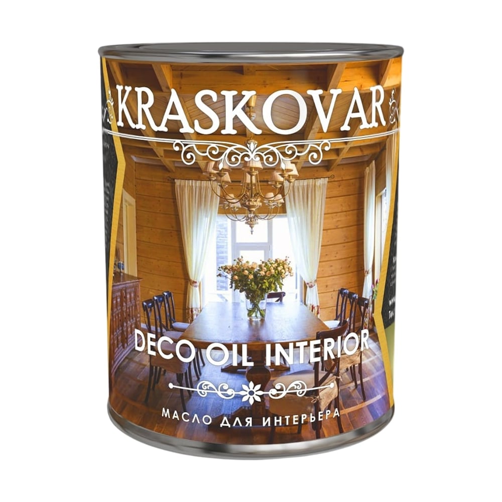 Изображение товара Масло для интерьера Kraskovar Deco Oil Interior Тиффани 0,75 л для защиты древесины