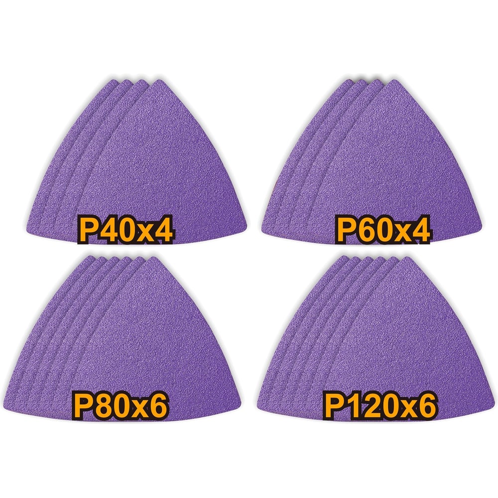 Изображение товара Набор шлифовальных листов INGCO 20 шт дельтавидные P40-P120